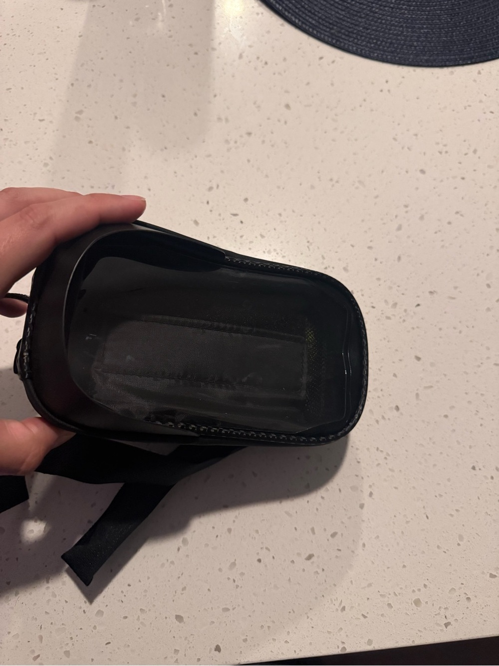 Men’s Black Clear-Front Belt Bag with Adjustable Strap and Minimal Design